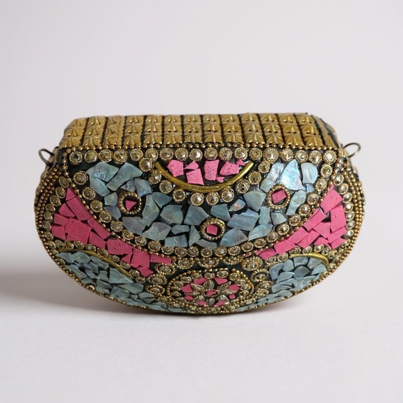 Ramla Beverly Hills Bag – Pink Mosaic | Handmade in Morocco NWOT - Picture 4 of 7